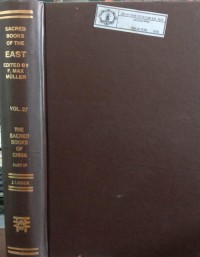Image of The Sacred Books of The East Vol. 27 : The Sacred Books of China Part IV